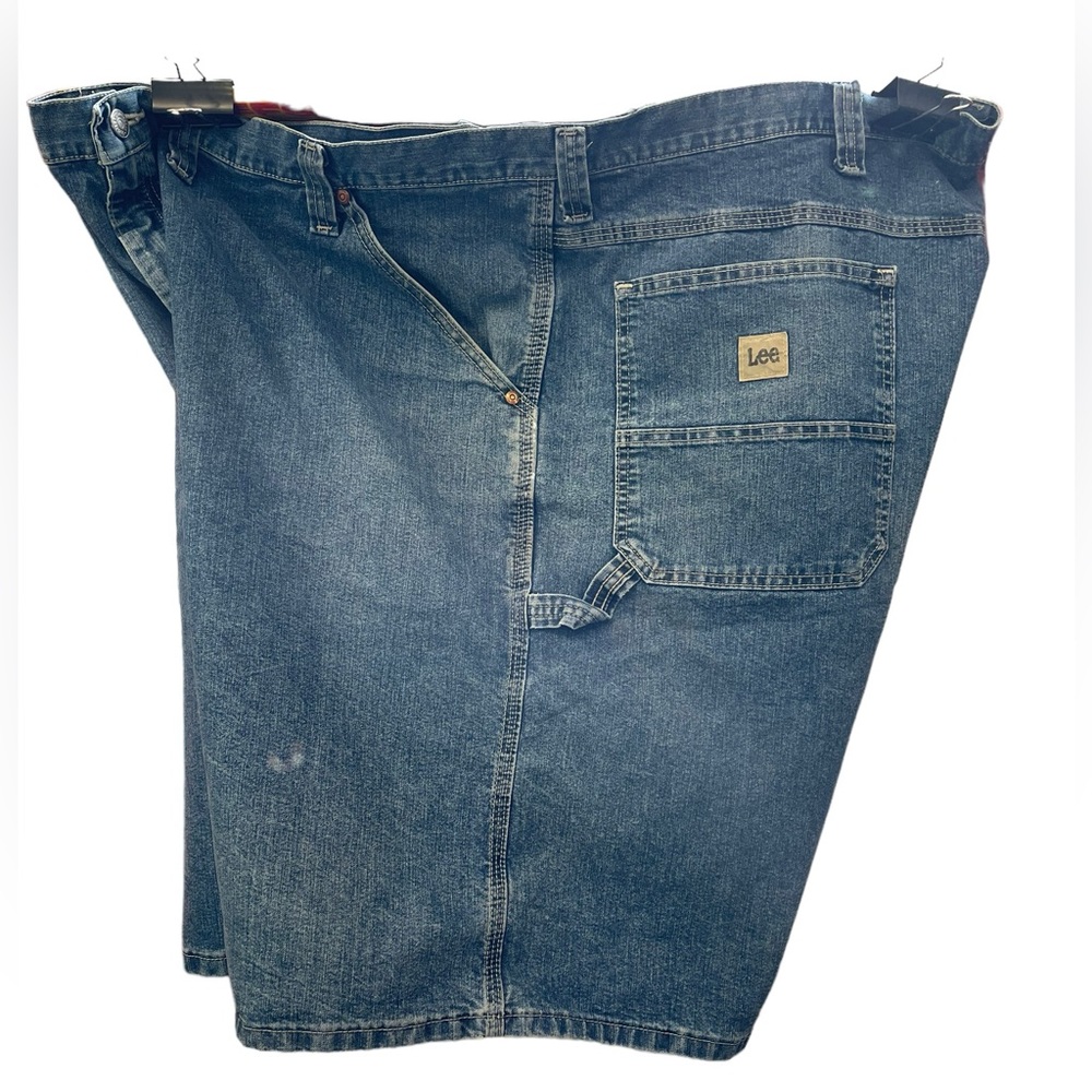 Lee 1889 Denim Carpenter 7 Pocket Hammer Loop Blue Jean Shorts 52 Waist - Picture 3 of 9